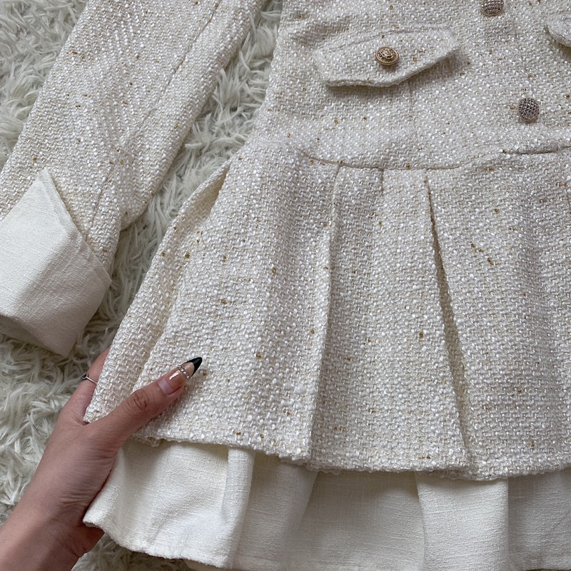 Váy dạ cổ sơ mi dáng xoè tầng 239