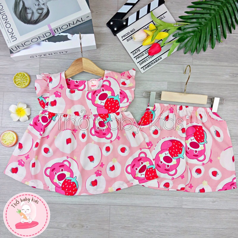 Đồ bộ tole/lanh bé gái, bộ tole đùi bé gái shop thỏ baby kids