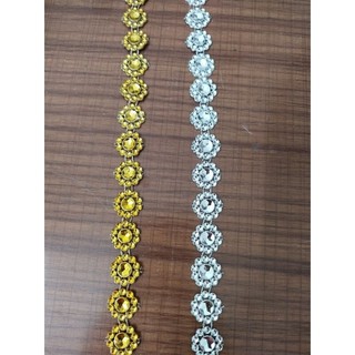 Lẻ 1m 1 hàng dây đá hoa mai trang trí tháp bánh, oản, decor