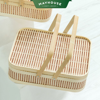 Hộp mây tre đan đựng quà sang đẹp, xưởng MAYHOUSE, đan kỹ, sỉ giá tốt, giỏ quà tết đẹp