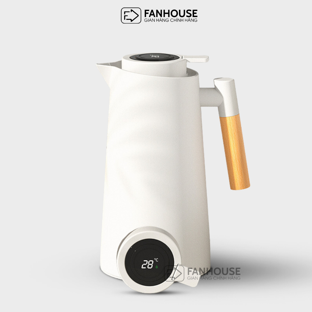 Bình giữ nhiệt lõi thủy tinh tráng bạc bình cao cấp 1000ml cốc nước giữ nhiệt Fan House bình chống xước
