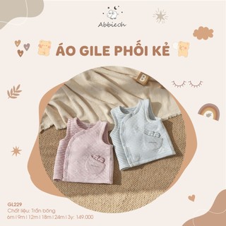 Ghile chần bông phối tai cao cấp cho bé abbieoh, size 3m-24m