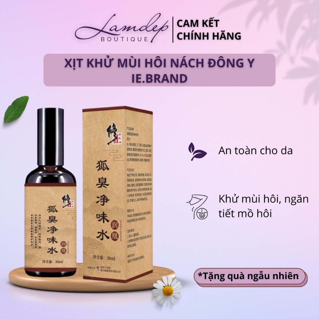 Xịt Khử Mùi Hôi Nách Đông Y IE.Brand - Loại Bỏ Mùi Cơ Thể, Chống Mồ Hôi, Hương Thơm Tươi Mát (30ml)
