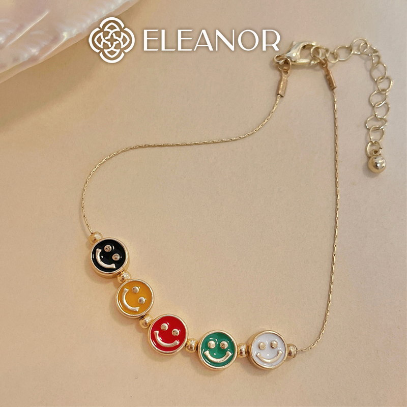 Vòng tay lắc chân nữ titan Eleanor Accessories bộ trang sức hình mặt cười nhiều màu phụ kiện thời trang 6425