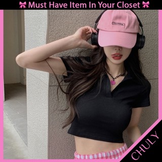 Áo Croptop Polo Đủ Màu - Áo Croptop Cổ Gập - Vải Tốt - Chuly