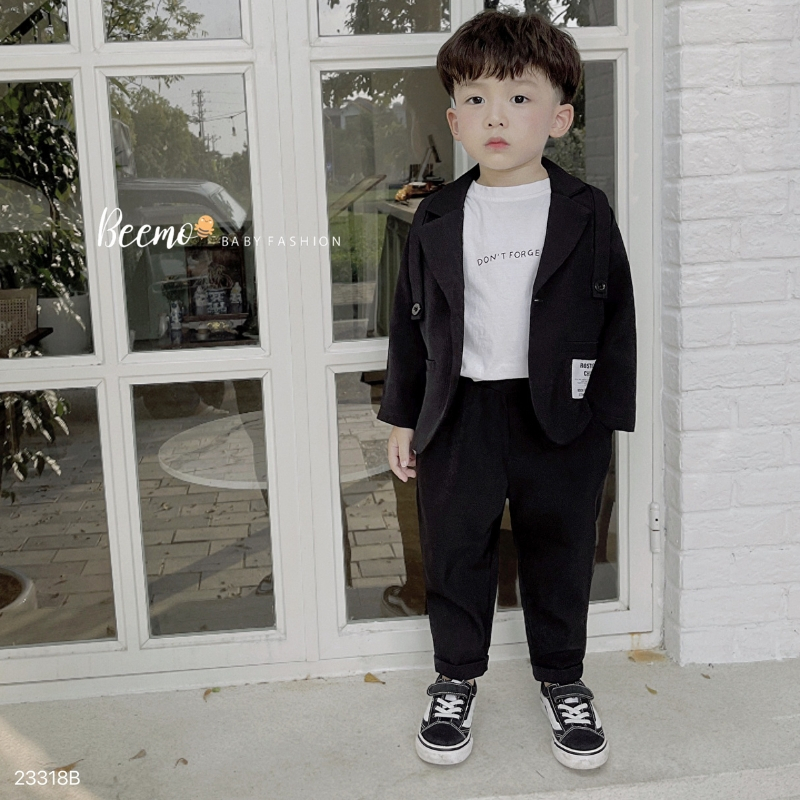 Set Vest bé trai BEEMO B079 đồ đi tiệc cho bé trai chất chéo hàn dày dặn, mướt mịn - PAPALEMON