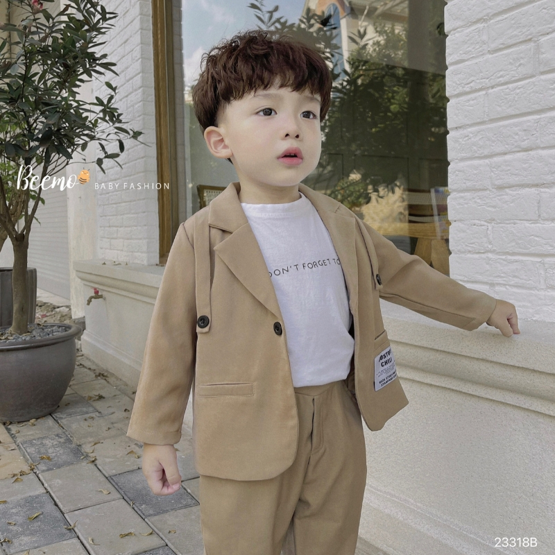 Set Vest bé trai BEEMO B079 đồ đi tiệc cho bé trai chất chéo hàn dày dặn, mướt mịn - PAPALEMON