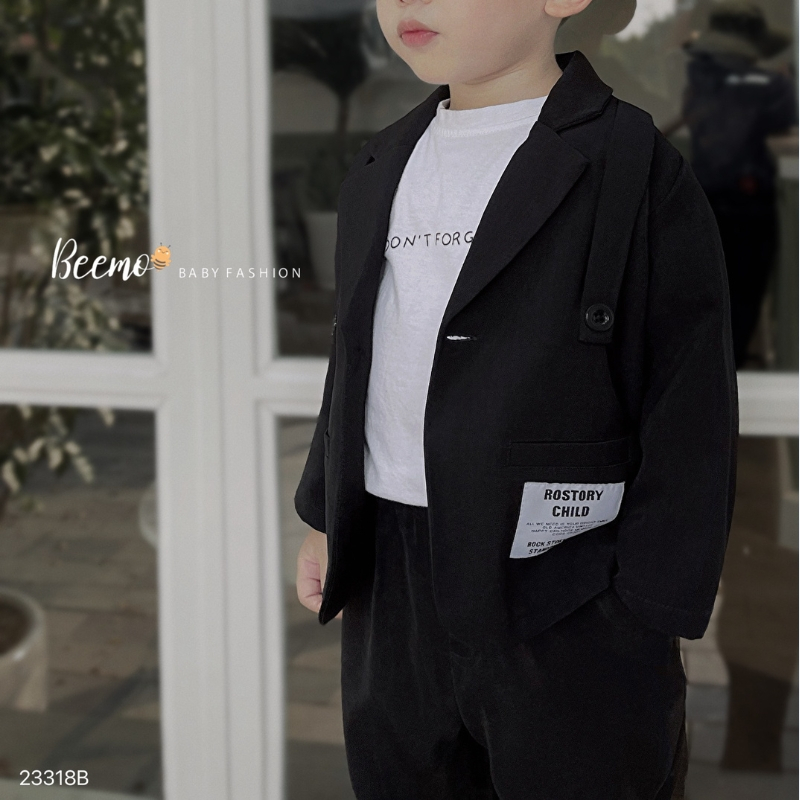 Set Vest bé trai BEEMO B079 đồ đi tiệc cho bé trai chất chéo hàn dày dặn, mướt mịn - PAPALEMON