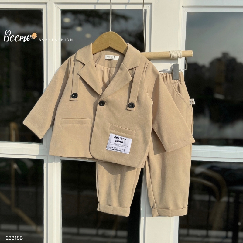 Set Vest bé trai BEEMO B079 đồ đi tiệc cho bé trai chất chéo hàn dày dặn, mướt mịn - PAPALEMON