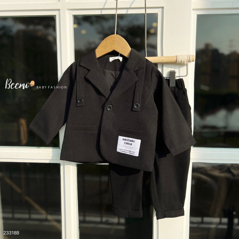 Set Vest bé trai BEEMO B079 đồ đi tiệc cho bé trai chất chéo hàn dày dặn, mướt mịn - PAPALEMON