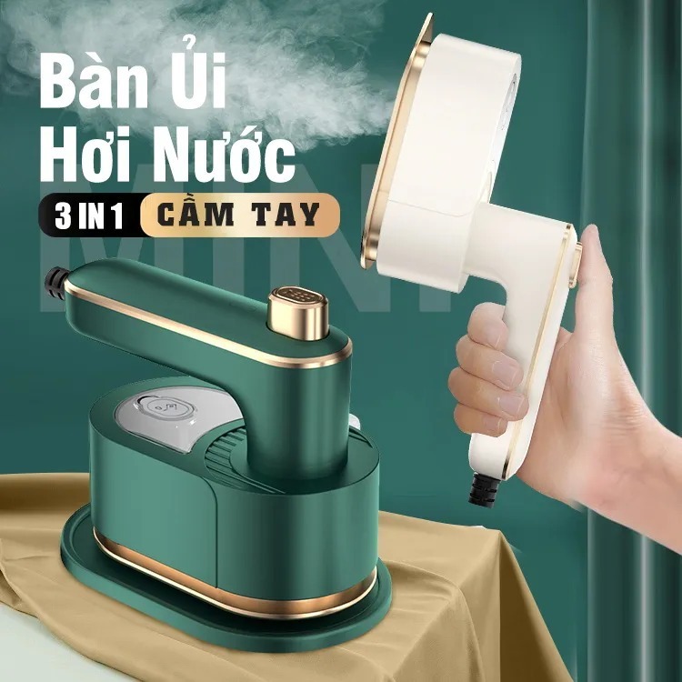 Bàn là hơi nước cầm tay công suất 40W, Bàn ủi khô tay cầm xoay 360 độ, Có thể được gấp lại, an toàn để ngăn ngừa bỏng