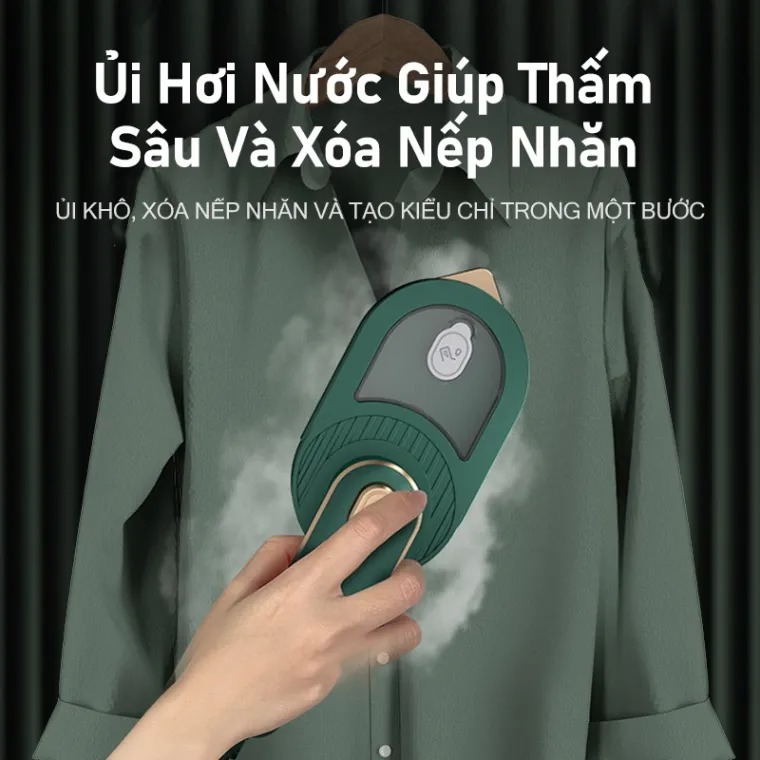 Bàn là hơi nước cầm tay công suất 40W, Bàn ủi khô tay cầm xoay 360 độ, Có thể được gấp lại, an toàn để ngăn ngừa bỏng