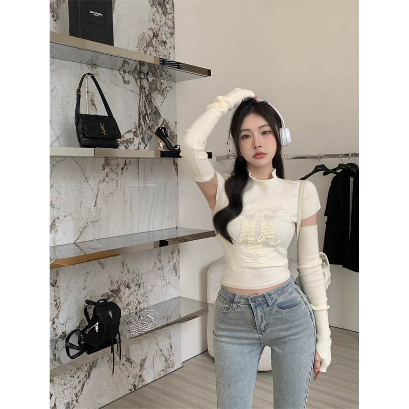 FREESHIP Áo len mỏng monteghi dáng croptop nhẹ nhàng