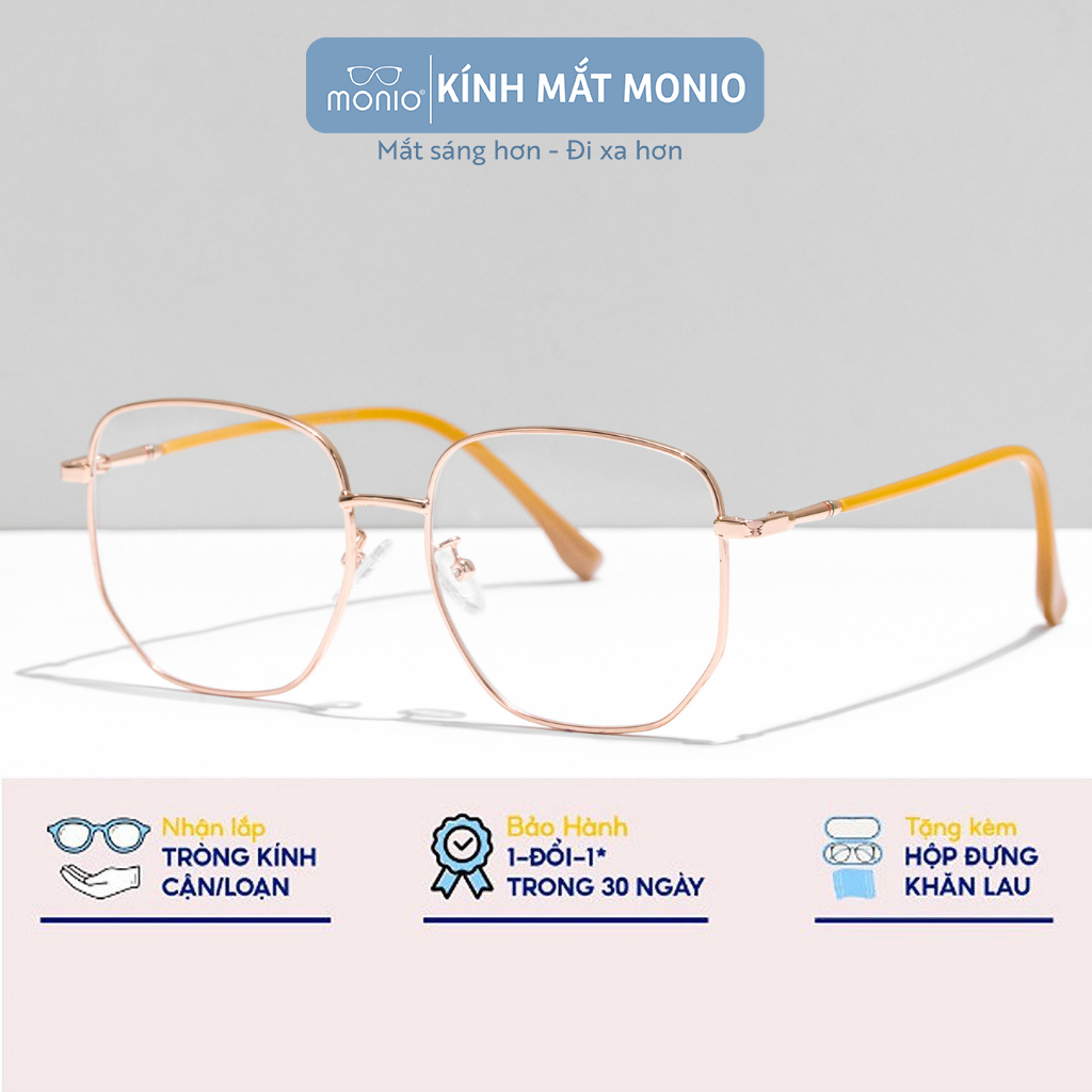 Gọng Kính Vuông Nam Nữ MONIO HS8970 Chất Liệu Kim Loại Thanh Mảnh Màu Sắc Thời Trang