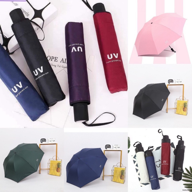 Ô dù gấp gọn phủ lớp chống tia UV, dù che nắng, che mưa ngoài trời cầm tay cao cấp
