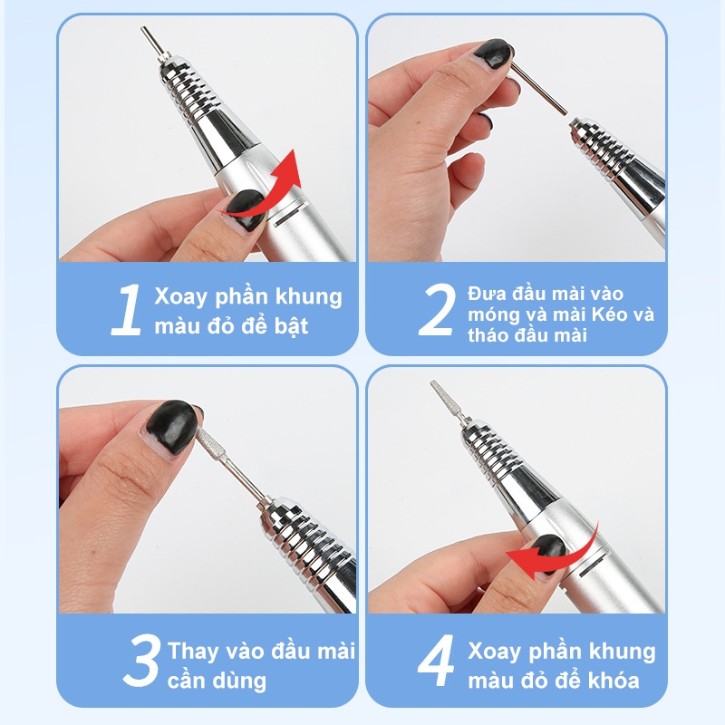 Máy Mài Móng Tay Máy Phay Điện Nhỏ Gọn Và Di Động Để Sử Nail máy cực khỏe Máy Mài Cầm Tay Chuyên Dụng Ngành Nail