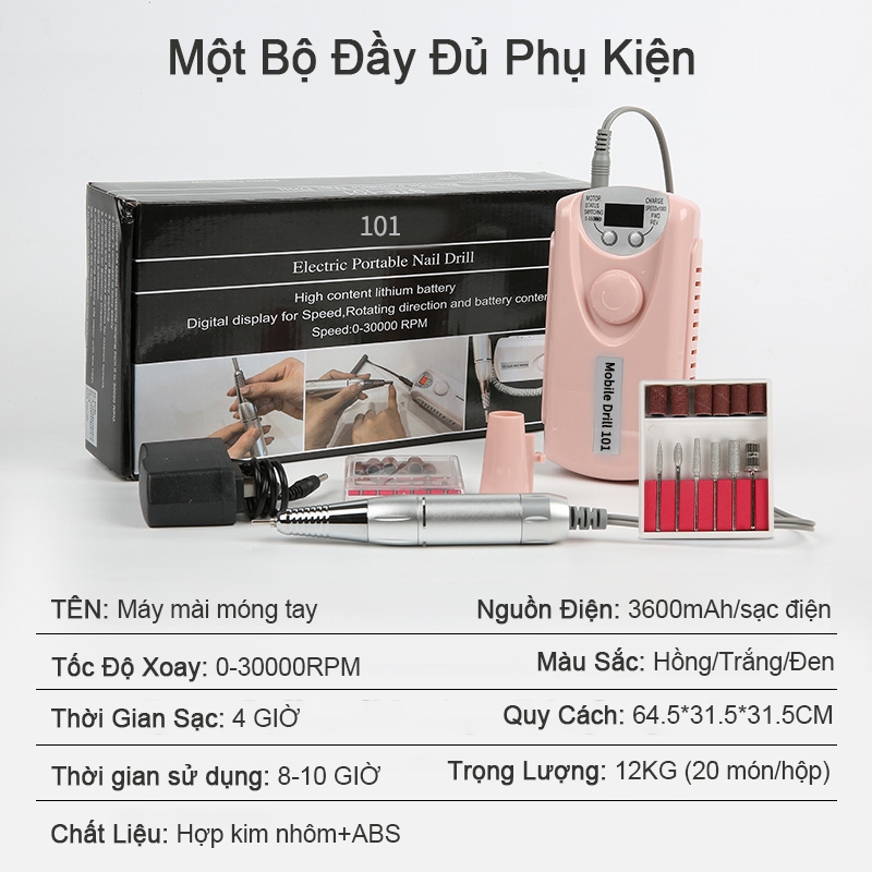 Máy Mài Móng Tay Máy Phay Điện Nhỏ Gọn Và Di Động Để Sử Nail máy cực khỏe Máy Mài Cầm Tay Chuyên Dụng Ngành Nail