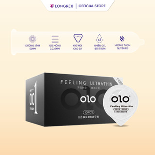 Bao cao su Longrex , Extra Sensitive ,OLO siêu mỏng,kéo dài , nhiều gel bôi trơn, hương vani, hàng chính hãng