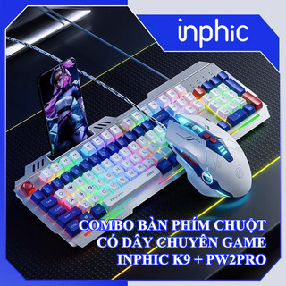 Combo bàn phím và chuột có dây chuyên game INPHIC K9 + PW2PRO có đèn led 7 màu cực đẹp dành cho game thủ