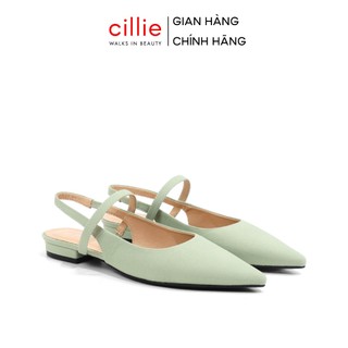 Giày sandal nữ thời trang bít mũi hở hậu gót 2cm đi làm đi chơi Cillie 1075