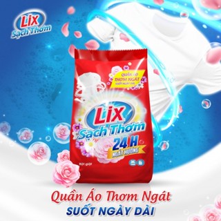 Bột giặt Lix SACH THƠM hương hoa 2kg, khử mùi hôi, ẩm mốc dùng cho giặt tay và giặt máy ES201