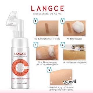 RỬA MẶT COLLAGEN TRẮNG DA ĐẦU CỌ MASSAGE 120ml (HỘP ĐỎ) LANGCE