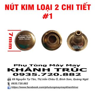 Bộ Nút sắt 2 chi tiết màu vàng 7mm