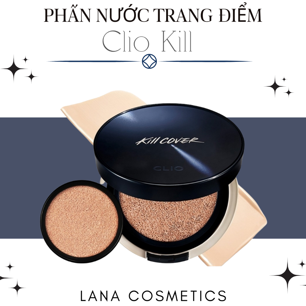 Phấn nước trang điểm Clio Kill Cover Fixer Cushion Spf 50+ PA+++ giúp nâng tone kèm theo chống nắng nhẹ nhàng