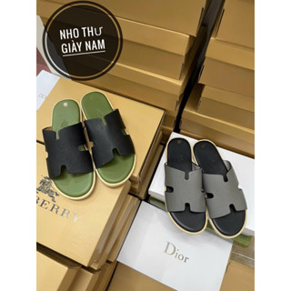 Dép Hm Nam Hàng Cao Cấp Dép Quai Ngang Hm Da Sịn Đế Gỗ Chống Trơn Trợt Hàng HOT