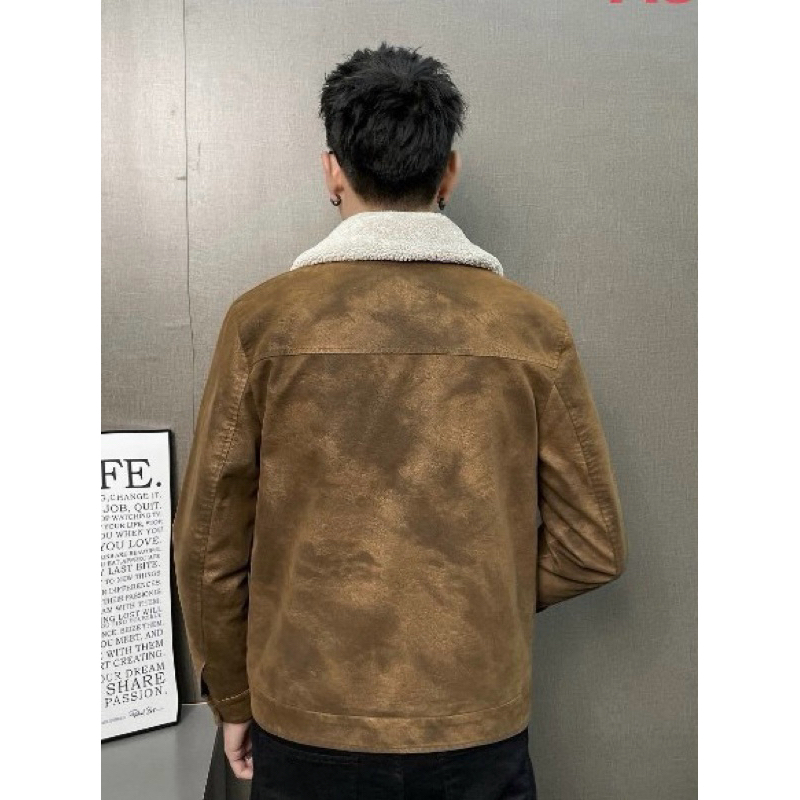 Áo khoác da nam cổ lông lót lông siêu ấm hàng mới nhất năm nay