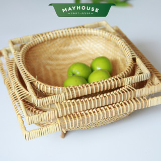 Rổ tre đựng trái cây rau củ MAYHOUSE CRAFT&DECOR làm phụ kiện chụp ảnh