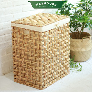 Giỏ mây tre đan lục bình đựng đồ MAYHOUSE CRAFT&DECOR, đựng quần áo, decor trang trí nhà cửa