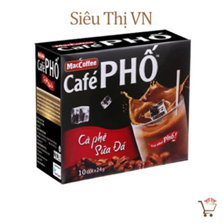 Cà Phê Phố ( Cafe Sữa Đá/Đen Đá ) Hộp 10 gói x 24gr