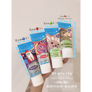COMBO 3 TUÝP KEM ĐÁNH RĂNG BRUSHBABY CÓ FLUOR