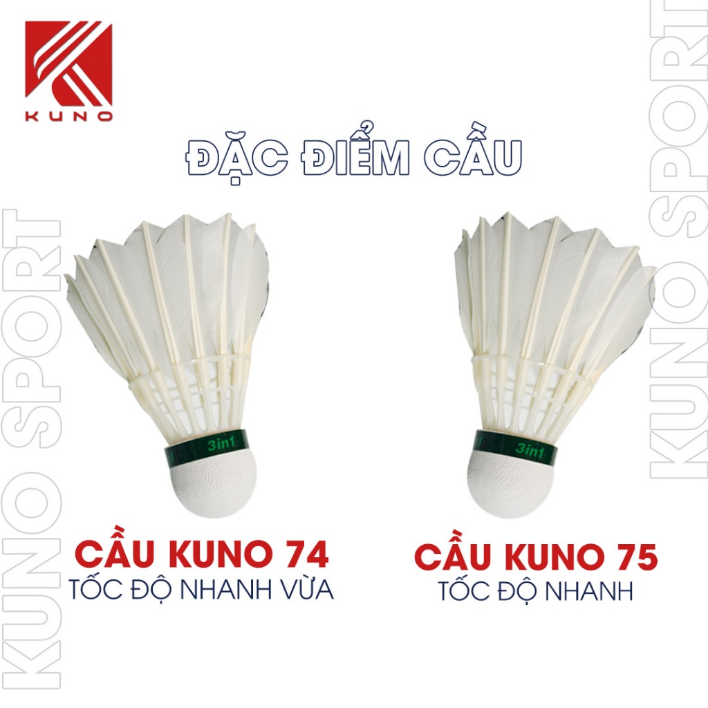 Hộp Cầu Lông KUNO 3IN1 12 Quả Cao Cấp Dùng Thi Đấu Trong Nhà, Ngoài Trời, Chắc Chắn Chịu Được Lực Va Đập Mạnh