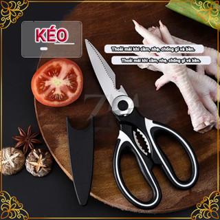 Kéo cắt gà,thực phẩm nhà bếp inox đa năng màu đen