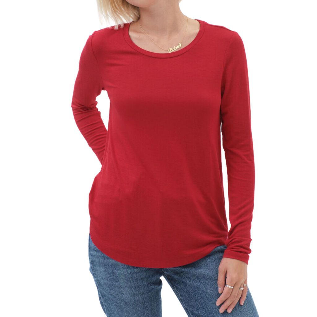 Áo thu đông nữ xuất dư, áo phông dài tay chất vải Rayon mềm mịn