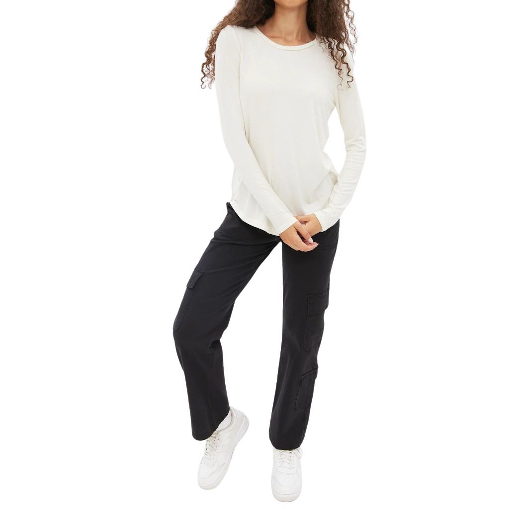 Áo thu đông nữ xuất dư, áo phông dài tay chất vải Rayon mềm mịn