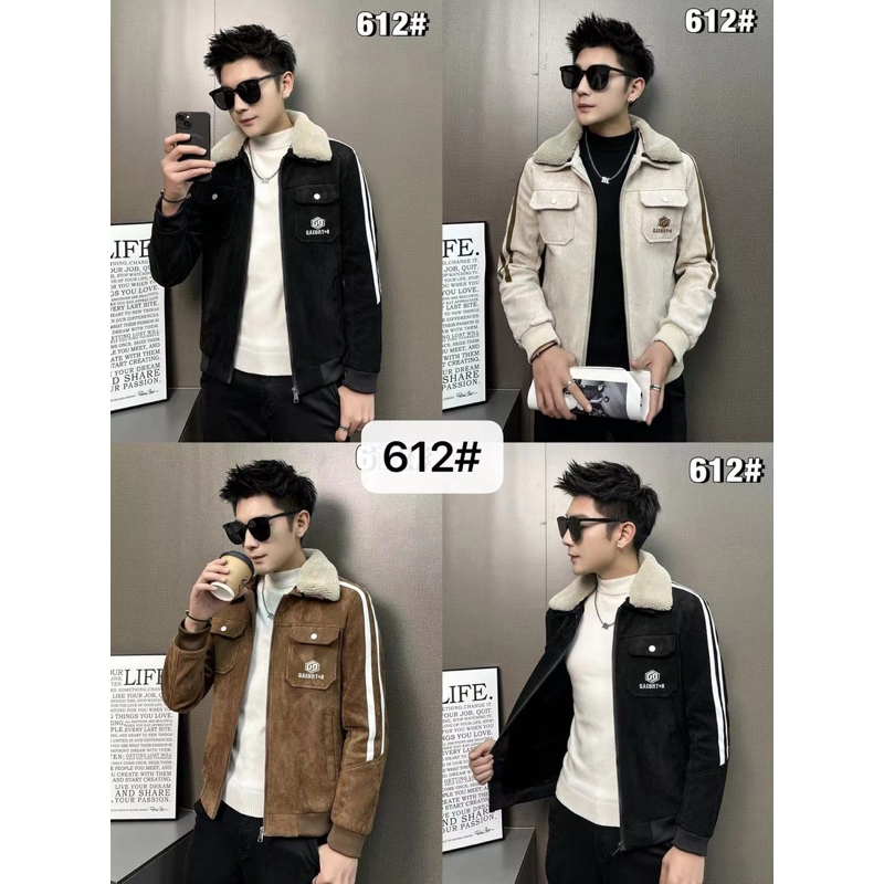 Áo Khoác da Lộn NYC Cổ Lông,Lót Lông Siêu Ấm Mẫu Mới Nhất