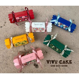 Vỏ Kẹo Nơ Hoa , Kẻ , Tim, Vuông tua rua Trang Trí Lẵng TẾT - 1 set -10c