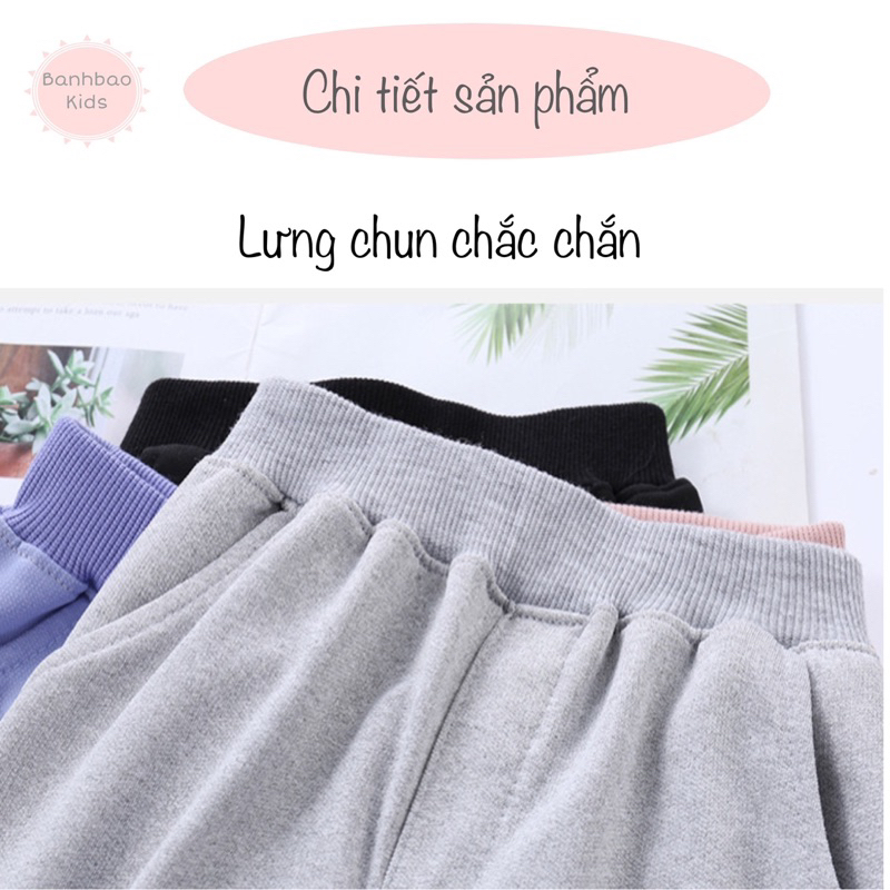 Quần dài thu đông size đại cho bé trai bé gái vải nỉ co giãn mềm mại ấm áp