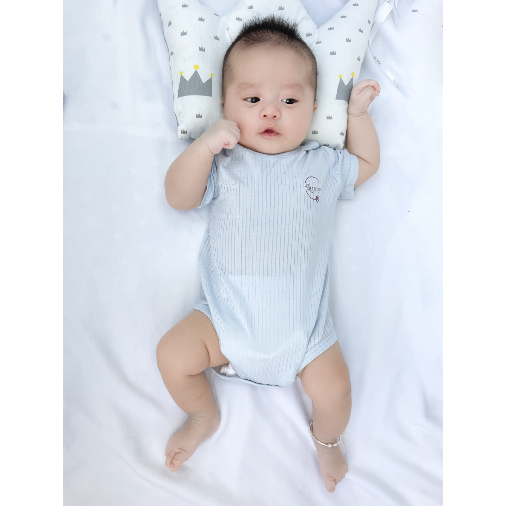 Bộ đồ liền thân Body chip Cộc Tay Vân Nhà Luxry Vải Siêu Thoáng Mát, Kháng Khuẩn Cực Tốt cho trẻ sơ sinh