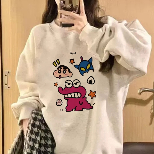 Focus local brand fashion vintage Xám áo sweater nỉ bông form rộng unisex basic 100%cotton