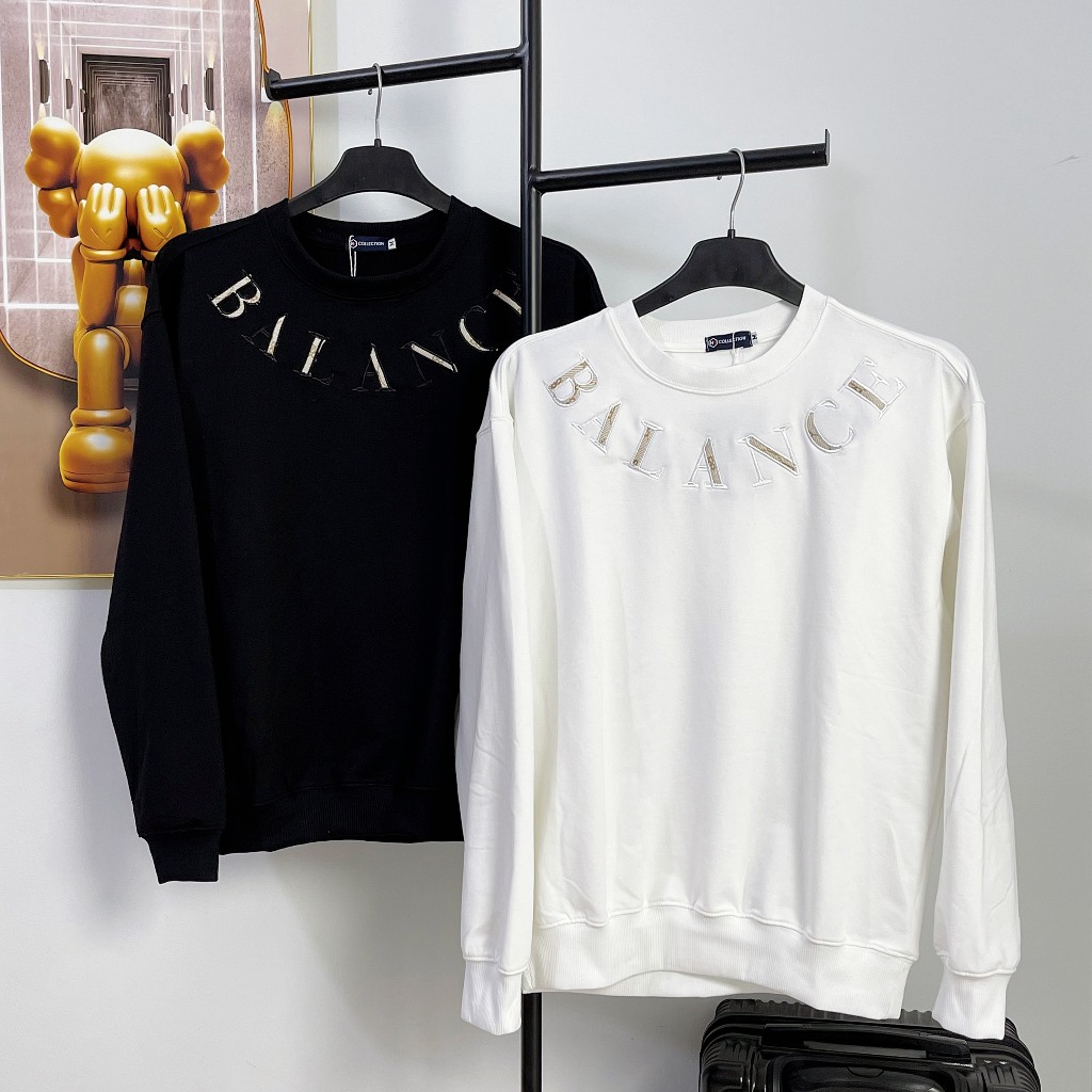 Áo sweater, áo nỉ thu đông dài tay phối sườn, ngực thêu họa tiết NY, form rộng chất vải nỉ da cá giữ ấm tốt