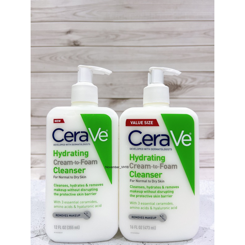 Sữa rửa mặt CeraVe Hydrating Cream-to-Foam Cleanser
