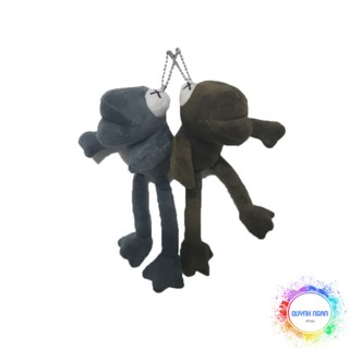 Móc khóa ếch bông phụ kiện trang trí balo túi xách