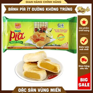 Bánh pía ít đường không trứng Tân Huê Viên 300g,Bánh pía ít đường ăn chay đậu xanh sầu riêng ít ngọt