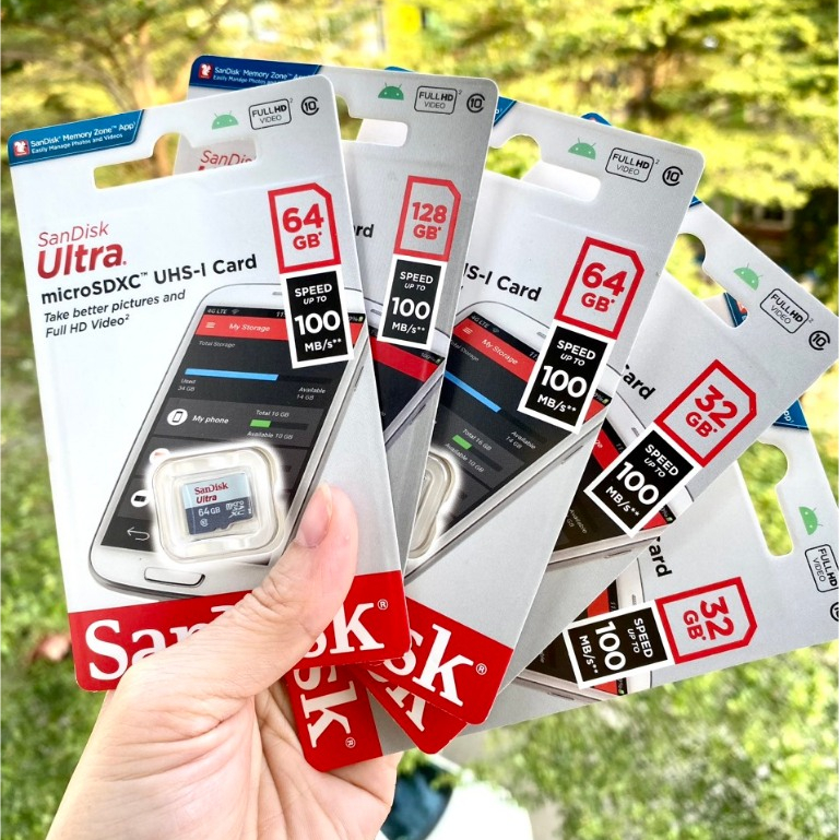 Thẻ nhớ Micro Sandisk Ultra 32GB/64GB/128GB dùng điện thoại, máy ảnh,camera-Thẻ nhớ tốc độ cao Class 10 Ultra. BH: 5 năm