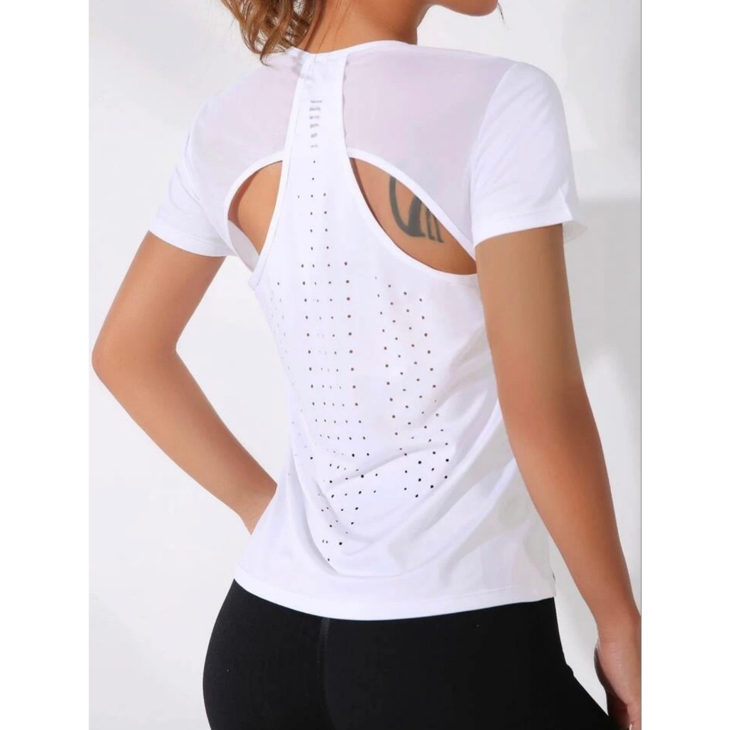 Áo thun thể thao nữ chất poly lạnh phối lưng cao cấp