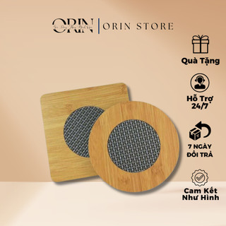 Miếng Lót Nồi Tre Có Lưới Cách Nhiệt có hình dạng tròn và vuông Orin Store